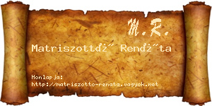 Matriszottó Renáta névjegykártya